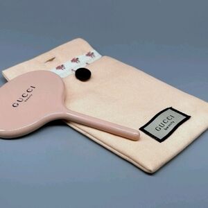 New Pink Gucci Hand Mirror With Pouch
